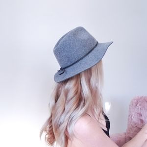 Brixton 100% Wool Wesley Packable Fedora Grey